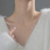 Silver Hollow Drop Necklace - Image 2