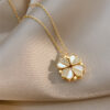 Necklace with clover & heart pendant - Image 6