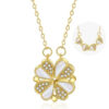 Necklace with clover & heart pendant - Image 5