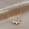 Necklace with clover & heart pendant - Image 4