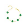 Emerald Gold Clover Bracelet