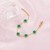 Emerald Gold Clover Bracelet - Image 4