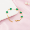 Emerald Gold Clover Bracelet - Image 5