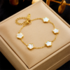 Emerald Gold Clover Bracelet - Image 6