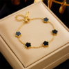 Emerald Gold Clover Bracelet - Image 7