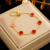 Emerald Gold Clover Bracelet - Image 8