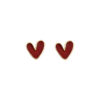 Pair Elegant Red Heart Stud Earrings