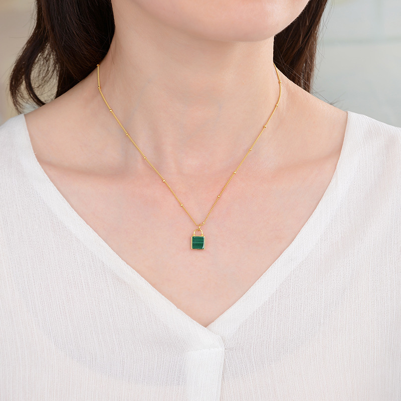 Alice Malachite Square Necklace