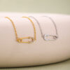 Gold Safety Pin Necklace