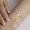Gold Safety Pin Necklace